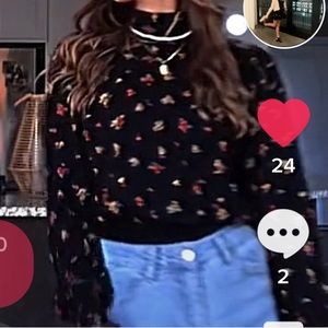 Forever 21 bodysuit blouse with flowers